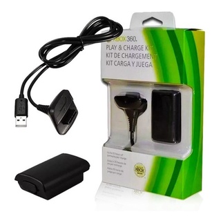 KIT Bateria Recarregável XBOX 360 - Cabo USB para controle + Bateria recarregável.