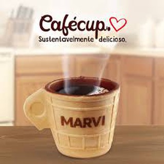 Café Cup Marvi Xícara Comestível 60g (6 xícaras) | Xícara Casquinha com Chocolate | Produto Sustentável | Xícara de Café