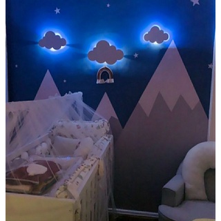 Kit com 3 nuvens de led - Decoração quarto infantil (8)