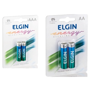 2 pilhas aaa ELgin Alcalinas + 2 Pilhas AA Alcalinas Elgin