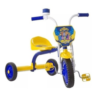 Triciclo Velotrol Infantil Top Ultra Criança Cores Azul com Amarelo Menino (1)