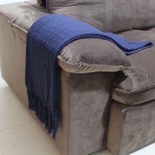 Manta Para Sofá Azul Marinho Xale Chale Poltrona Para Sofa (2)