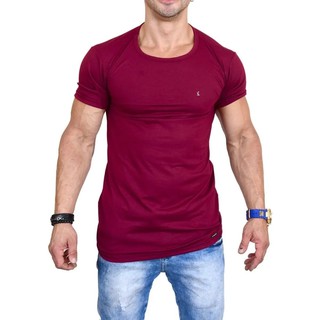 Camiseta Masculina Long Line Basica Lisa Preta e Mais 8 Cores Variadas Diferentes Camisa