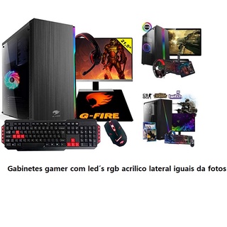 computador pc gamer completo 8gb ssd120g +hd500g roda autocad corel photo shop et2 gta5 lol dota2 csgo free fire