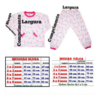 Pijama Infantil manga longa meninas 100% Algodâo atacado 1 ao 8 - PRONTA ENTREGA (3)