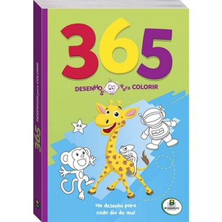 Livro Divirta-se com 365 Desenhos para Colorir - Violeta - Brasileitura