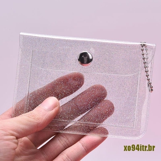 Xo94Itr Carteira / Mini Porta-Cartão De Pvc Transparente Com Glitter E Impermeável Para Meninas / Moeda (3)