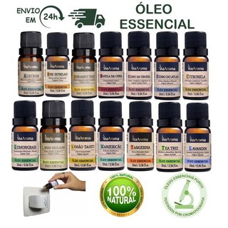 Óleo Essencial Via Aroma 100% Puro e Natural Aromaterapia Aromatizador Difusor Elétrico