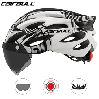 Cairbull capacete de ciclismo leve e respirável com visor de luz traseira destacável