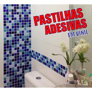Pastilha Adesivo Azulejo Parede Banheiro Cozinha faixinha