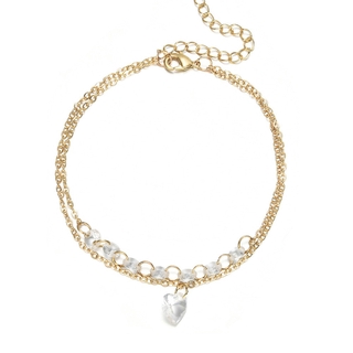 Bracelete Feminino Camada Dupla Com Cristal Simples | Double Layer Crystal Bracelet Fashion Simple Bangle Cuff Jewelry for Women (9)