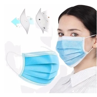 mascara descartável facial 3 camadas Filtro cirurgica Tripla com proteção Bacteriana kit com 50 unidades Kellyspace
