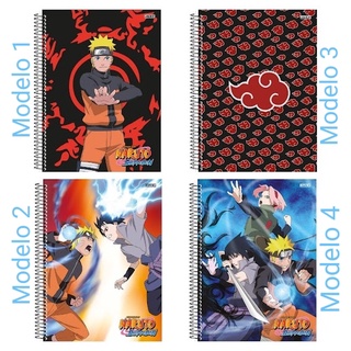 Cadernos Naruto Universitário Espiral 1x1 e Cartografia e Desenho Espiral Capa Dura