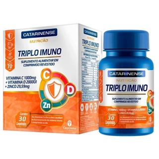 Triplo Imuno Vitamina C + Vitamina D + Zn 30 Comprimidos
