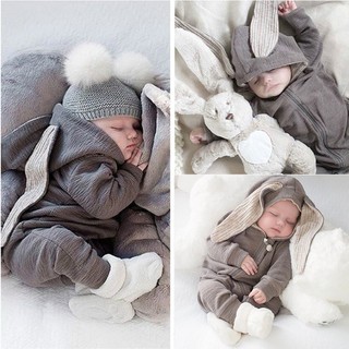 Macacão de Inverno com Touca de Orelhinhas para Bebês