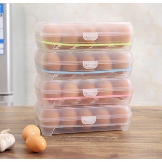 Porta ovos organizador / bandeja com tampa com 15 divisórias. (1)