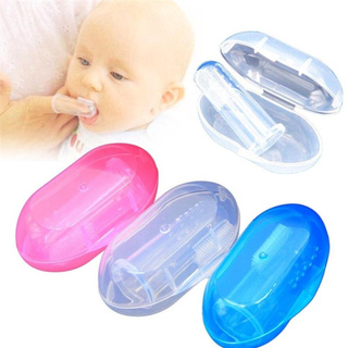 2 Pcs Baby Silicon Toothbrush+Box Baby Finger Toothbrush Children Teeth Clean Soft Silicone Infant Tooth Brush Rubber Cleaning Baby Brush (2)