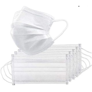 Máscara Descartável Branca De Proteção Facial Tripla Caixa Com 50 Unidades Kit
