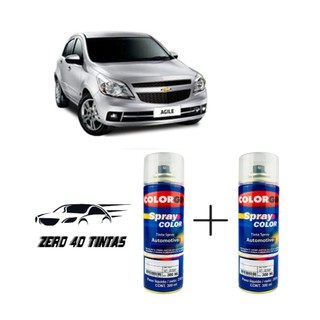 Tinta automotiva spray Prata Polaris GM com verniz + lixa