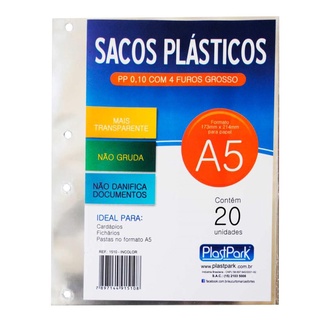 Envelope Plastico A5 4FUROS PP Grosso