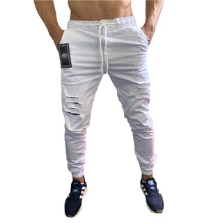 calça jeans masculina rasgado jogger Preta Branca Clara Rasgadas e lisas