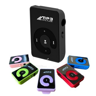 MP3 Player com Cartão de Memória SD TF USB Digital Portátil Esportivo Espelhado com Presilha