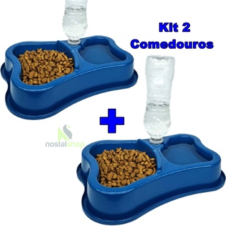 Kit 2 Comedouro Duplo Anti Formiga Pet Comedouro Bebedouro automático Suporte Garrafa - para cachorro gato coelho (3)