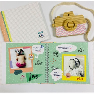 Álbum do Bebê ROSA Coloré / Livro de fotos 60 Páginas + adesivos