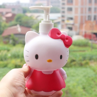 Desenho Animado Hello Kitty Travel Split Botling Frasco Portátil Recarregável Gel Ducha De Shampoo 350ml Plástico Vazio (7)