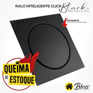 Ralo Click Inteligente 15 X 15 Black Matte Click UP Preto Fosco - QUEIMA DE ESTOQUE (1)