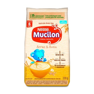 Cereal Infantil Mucilon sachê, arroz e aveia, 230g
