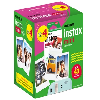 Kit Filme Instax Mini 40 Fotos Papel Fotográfico Polaroid Fujifilm 54x86mm p/ Câmera Instantânea Mini 7 8 9 11 Mini Link (1)
