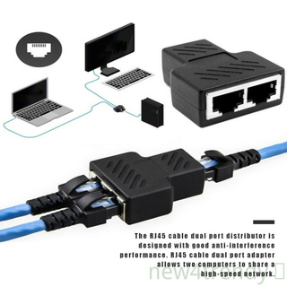 Divisor De Internet Dual Port Adaptador Ethernet Internet De Alta Velocidade De Plástico Porta Distribuitor Para Home Office (1)
