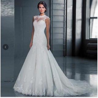 New Arrival Real Photo Plus size sleeveless high neck lace Pearls White Princess Wedding Dresses Cheap Bride