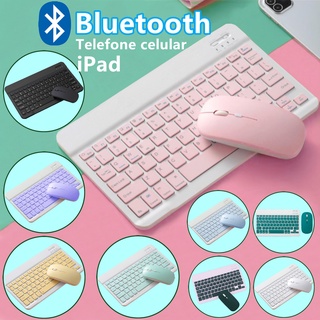 Bluetooth Sem fios Teclado Mouse Aplicar iPad tablet telefone celular Ecrã táctil IOS Android Notebook PC aprendendo Escritório Mini mudo