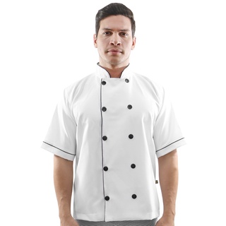 Dolmã chef cozinha masculino manga curta