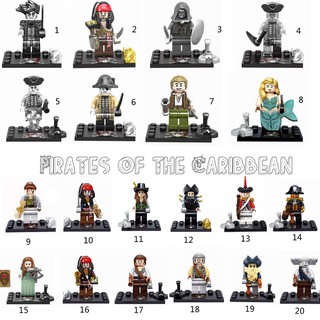 Lego Piratas Do Caribe Minifigures Jack Sparrow Davy Jones Sereia Elizabeth Barbosa Building Blocks Brinquedos