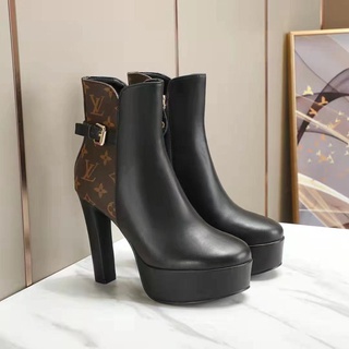 LV new boots soft calfskin and classic old leather with ultra-high heels and stable waterproof platform