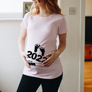 Camiseta De Manga Curta Bebê 2022 Para Gestantes / Maternidade / Gravidez Announcement (3)