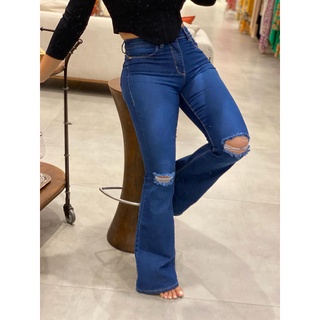 Calça Feminina Flare Versão Exclusiva Jeans Ótima Qualidade