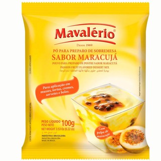 PÓ PARA PREPARO DE SOBREMESA SABOR MARACUJÁ MAVALÉRIO 100G