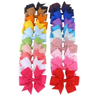 10 / 20 Pçs High Quality 3 inch Grosgrain Ribbon Boutique Bows With Clip Hairpins For Kids Girl Hair Accessories