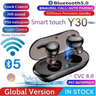 Fone de ouvido Y30 TWS Sem Fio Bluetooth 5.0 à Prova D'água HiFi 3D Estéreo