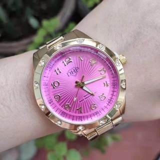 DHP Relógios femininos à prova d'água em formato de coração com cristal pulseira de metal lindo Tamanho médio (4)