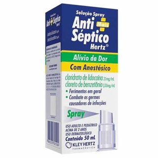 Anti Septico Hertz Spray 50Ml SPRAY ANESTÉSICO CURATIVOS, TATUAGEM, PIGMENTAÇÃO