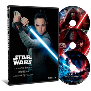 Dvd Filmes Star Wars Filme 7, 8 E 9 - 3 Filmes