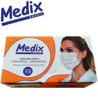 100 Mascara Descartavel Cirurgica Tripla Camada Anvisa Medix Kit 100 unidades (4)