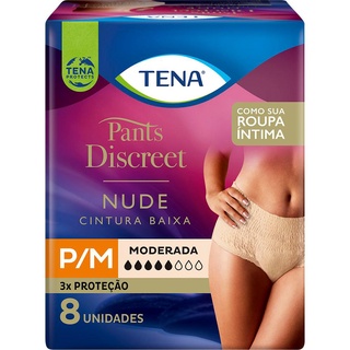 Calcinha Descartável Tena Pants Discreet Nude P/M 8 unidades (1)