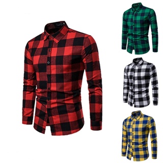 Camisa xadrez nova outono inverno vermelha xadrez camisa masculina camisas manga longa Chemise homme algodão masculino xadrez camisas Ourloving01.br (1)