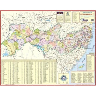 Mapa Estado De Pernambuco Atualizado - Gigante 120x90cm